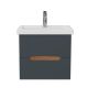 Тумба под раковину подвесная Onika Айленд 106163 60 см графит/дуб крафт золотой