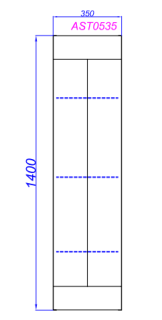 Шкаф-пенал Aqwella Astrid AST0535DD подвесной 35см дуб давос