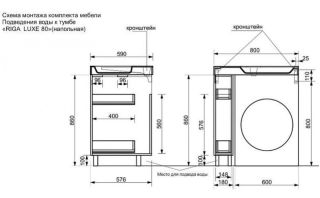 Напольная тумба с раковиной Эстет Riga Luxe ФР-00009660 Л 80см один выдвижной ящик белый