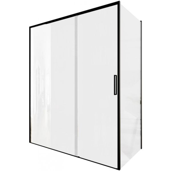 Душевой уголок Aquanet Pleasure Evo AE65-160x80-BT 324143 160x80 см профиль чёрный матовый стекло прозрачное