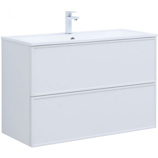 Тумба под раковину Aquanet Арт 313257 100 см белый матовый