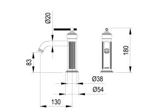 Смеситель для раковины Boheme ETERNA CHROME хром