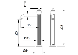 Смеситель для раковины Boheme высокий ETERNA BRUSHED BRONZE брашированная бронза
