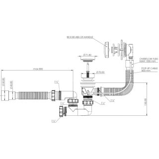 Слив-перелив для ванны Aquanet 339431 80 см хром