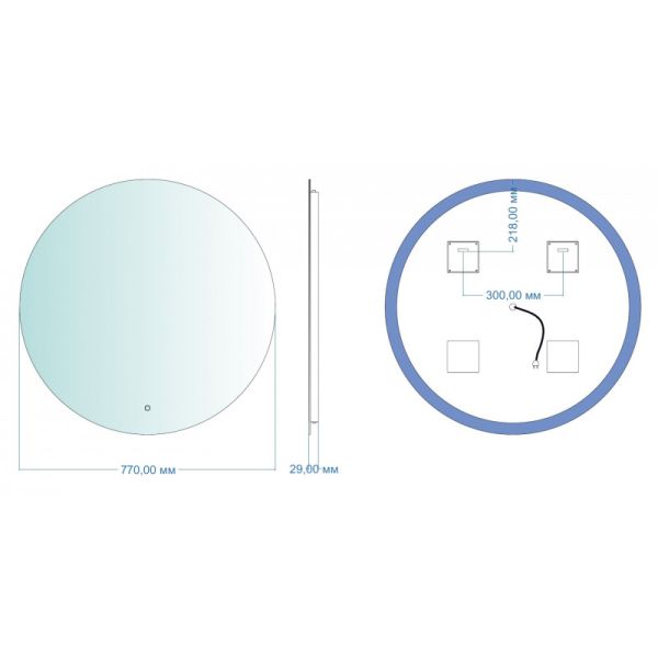 Зеркало с подсветкой Aquanet Смарт 336639 77 см с тёплой подсветкой
