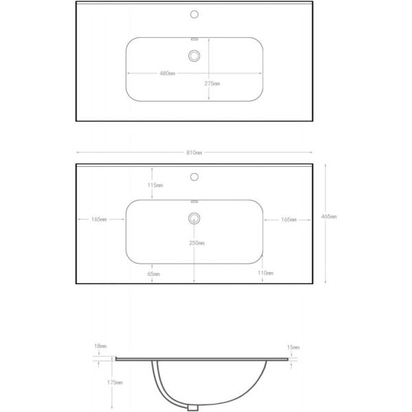 Раковина Aquanet Flat 303190 80 см белый матовый
