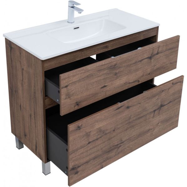 Тумба под раковину Aquanet Алвита New 344130 100 см дуб веллингтон табак