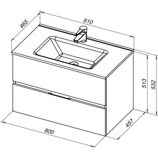 Тумба под раковину Aquanet Алвита New 334186 80 см дуб веллингтон табак