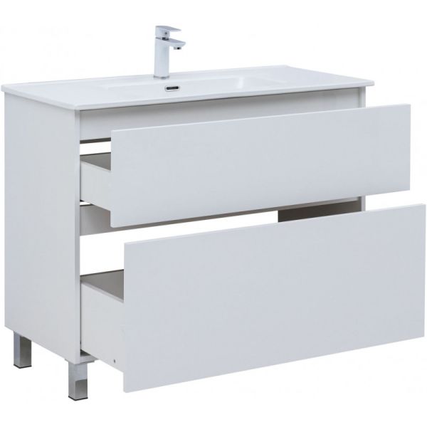 Тумба под раковину Aquanet Вега 344125 100 см белый глянец