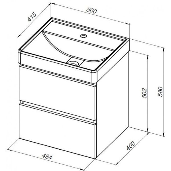 Тумба под раковину Aquanet Вега 2.0 337952 50 см чёрный