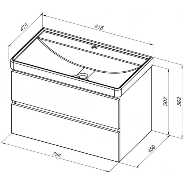 Тумба под раковину Aquanet Вега 2.0 337955 80 см чёрный