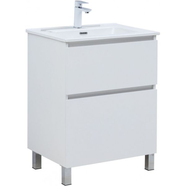 Тумба под раковину Aquanet Вега 344121 60 см белый глянец