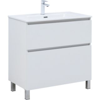 Тумба под раковину Aquanet Вега 344123 80 см белый глянец