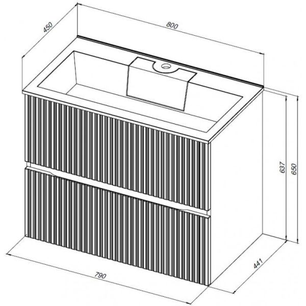 Тумба под раковину Aquanet Джейн 313286 80 см белый матовый