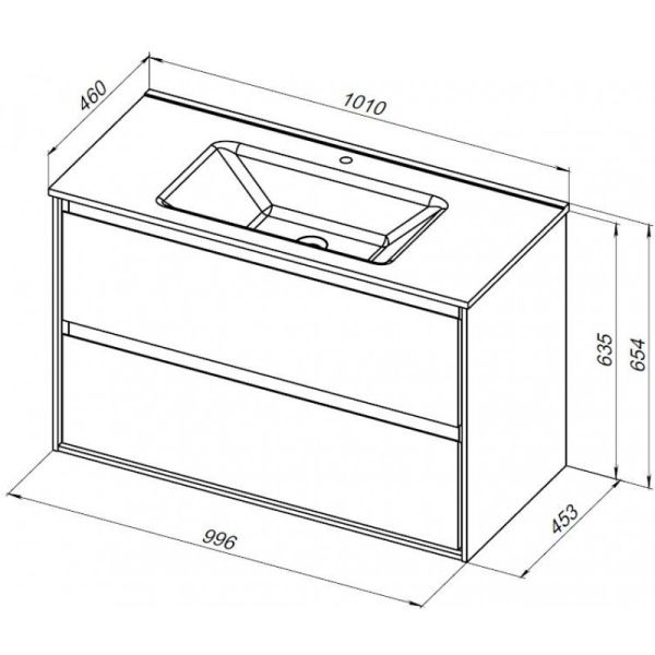 Тумба под раковину Aquanet Милан 336385 100 см дуб светлый