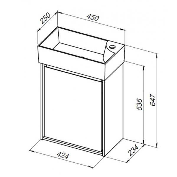 Тумба под раковину Aquanet Милан 339964 45 см дуб рошелье