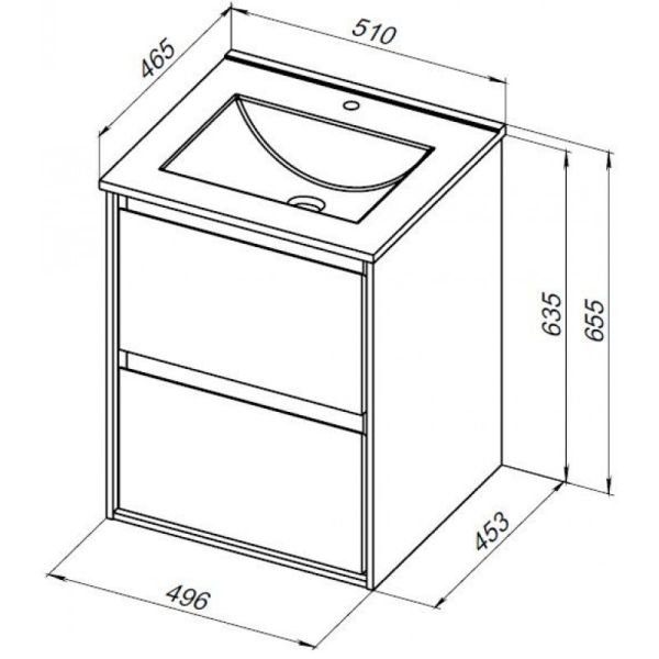 Тумба под раковину Aquanet Милан 336366 50 см белый глянец