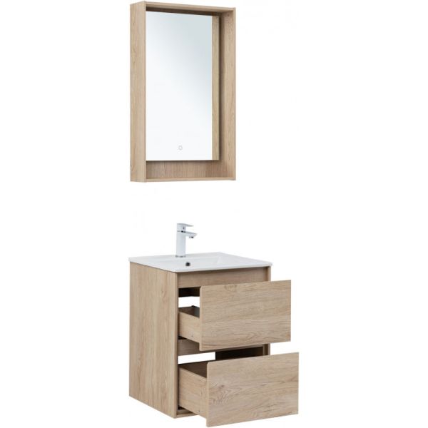 Тумба под раковину Aquanet Милан 336381 50 см дуб светлый