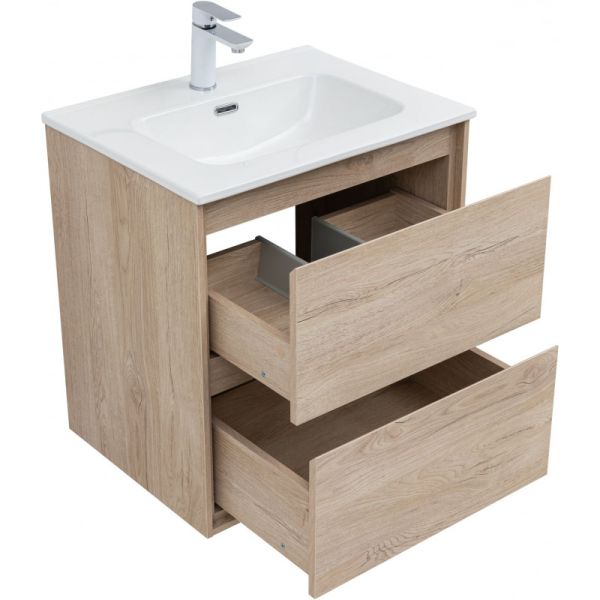 Тумба под раковину Aquanet Милан 336382 60 см дуб светлый