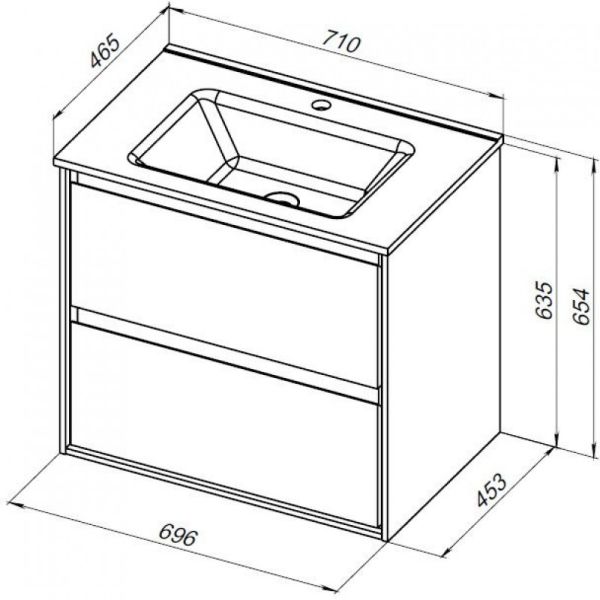 Тумба под раковину Aquanet Милан 336368 70 см белый глянец