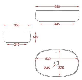 Раковина ArtCeram Cognac COL003 17 34 черная 55 см