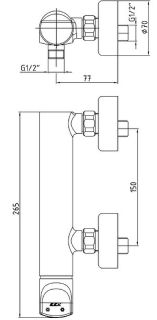 Смеситель для душа E.C.A. Myra 102154023HEX хром