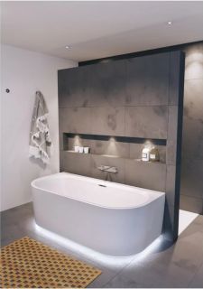 Акриловая ванна с подсветкой Riho Desire Wall LED B089002005 184х84см светодиоды под ванной белый