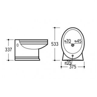 Биде CeramaLux Lux Classic 4289 подвесное белое