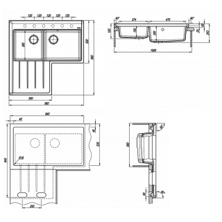 Кухонная мойка Florentina Адрия бежевый