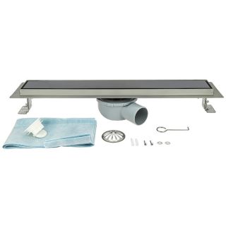 Душевой трап ALMAes Laguna LG70BL 70см чёрное стекло