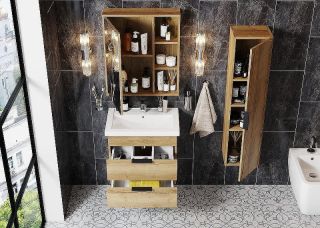 Зеркальный шкаф Onika Легран 207036 70 см дуб галифакс