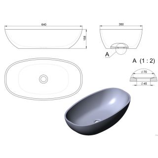 Раковина Holbi Tefia 64см белый матовый 1.02.008.11.1