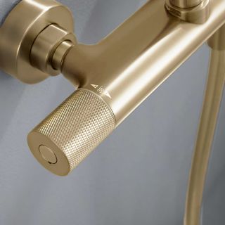 Душевая стойка Vincea Desire VSFS-1D0TBG термостатическая, брашированное золото