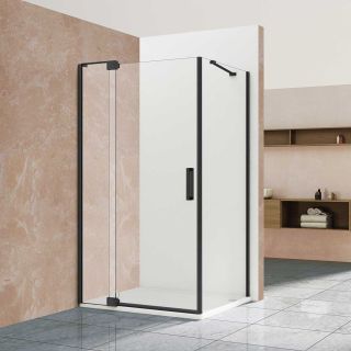 Душевой уголок Vincea Extra VSR-1E101110CLB, 1000/1100*1000, черный, стекло прозрачное