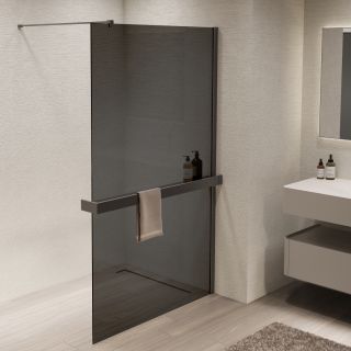 Душевая перегородка Vincea Walk-In VSW-1HR100CGGM, 1000*2000, вороненая сталь, стекло тонированное