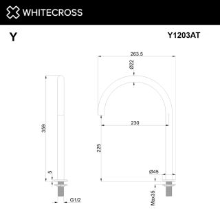 Излив отдельностоящий WHITECROSS Y1203AT антрацит