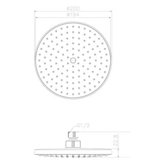 Верхний душ Swedbe Calypso 5048 20см хром/серый