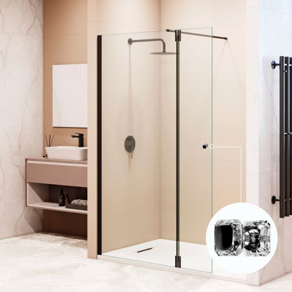 Душевая перегородка RGW WA-054B (WA-010B + Z-072B) 351005493-14 90 см чёрный