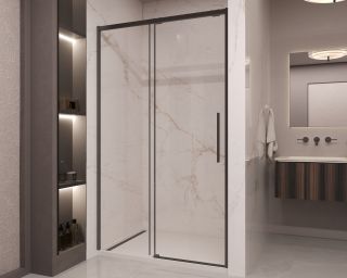 Душевая дверь Vincea Stella VDS-1ST120CLB, 1200, черный, стекло прозрачное