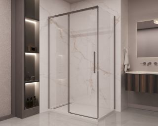 Душевой уголок Vincea Stella VSR-1ST8014CLGM, 1400*800, вороненая сталь, стекло прозрачное