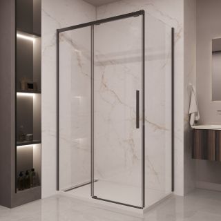 Душевой уголок Vincea Stella VSR-1ST8016CLB, 1600*800, черный, стекло прозрачное