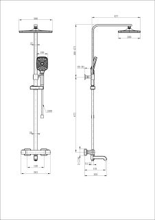 Душевая стойка Wonzon & Woghand Stay 3 WW-B3026-T1-MW с термостатом белый матовый