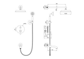 Душевой комплект Wonzon & Woghand Steam WW-88939008-CR хром