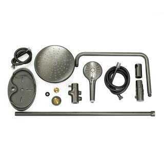 Душевая стойка Lemark Bronx LM3788GM без смесителя графит