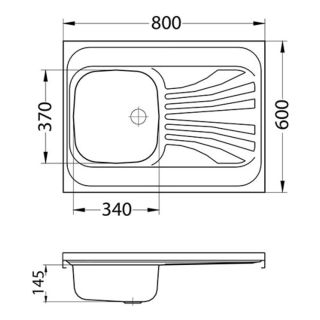 Кухонная мойка Alveus 1009076 Classic 30 Nat-60 80x60 левая