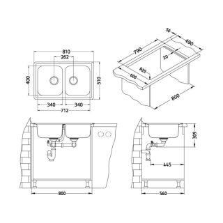 Кухонная мойка Alveus 1009385 Elegant 40 Lei-90 81x51