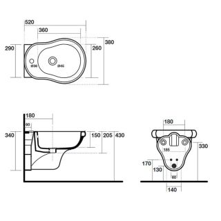 Биде подвесное Kerasan Retro 102604*1 черное