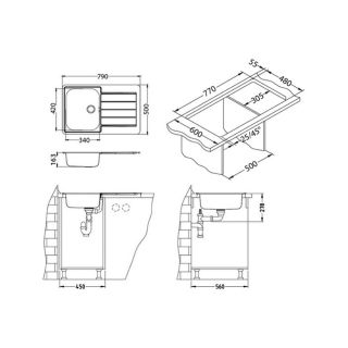 Кухонная мойка Alveus 1065686 Line 80 Nat-60 79x50