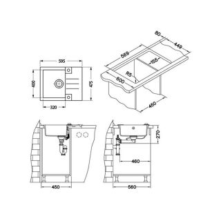 Кухонная мойка Alveus 1090948 Rock 30 Granital Terra-G22 59.5x47.5