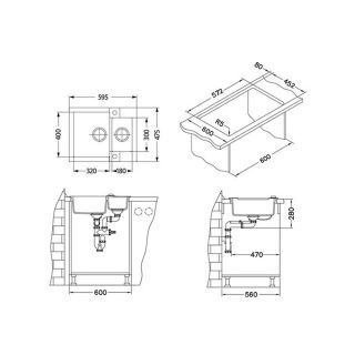 Кухонная мойка Alveus 1122743 Rock 80 Granital Concrete-G81 59.5x47.5
